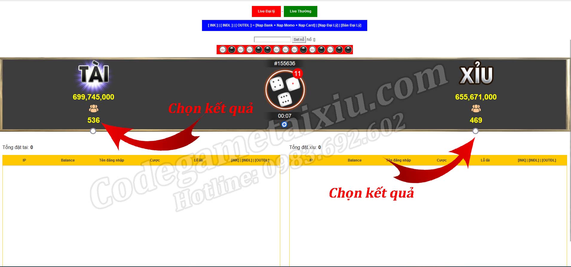 Can thiệp kết quả game tài xỉu - Bán Code Game Tài Xỉu