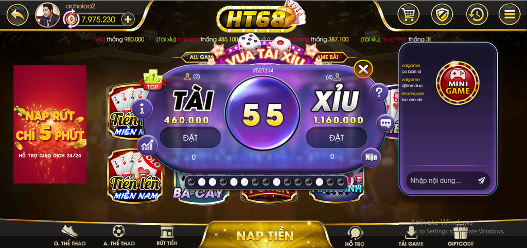 Báo giá chi tiết bộ code game tài xỉu, src game bài online